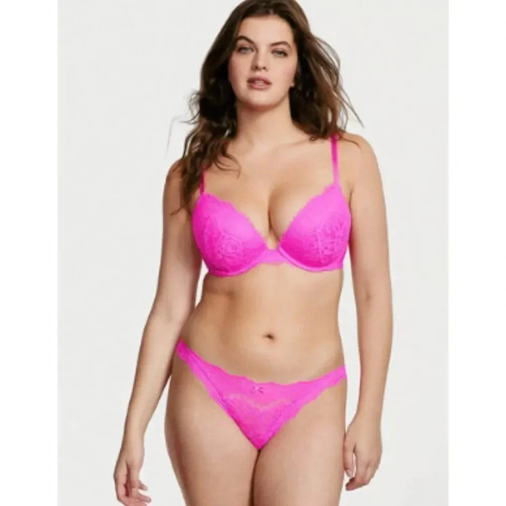Victoria's Secret Dream Angels Pink Allure Shine Cheekini Panty Size XL